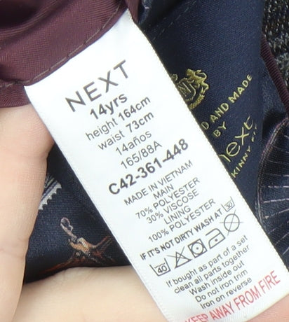 Next Boys Grey Checked Blazer - Size 14 Years, Smart Slim Fit