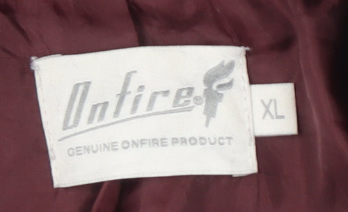 Onfire Men's Black Wool Coat XL Mid-Length