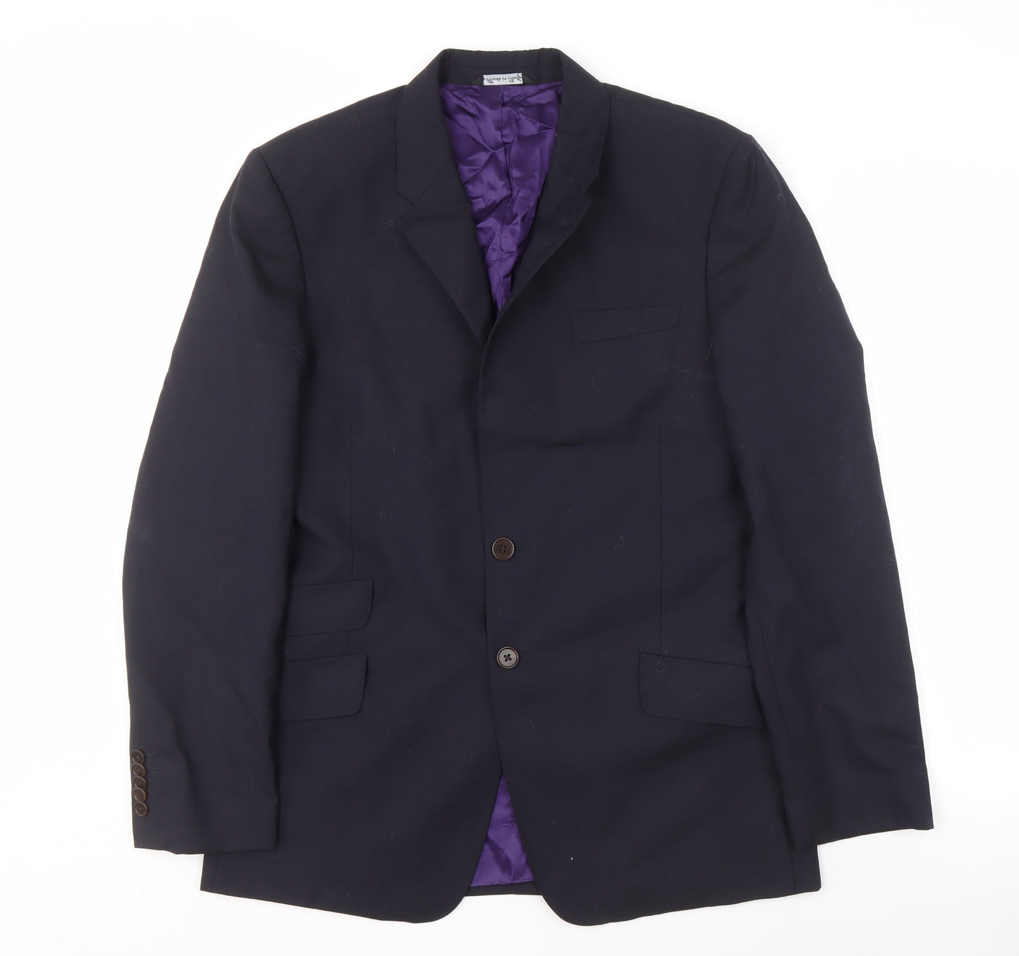 Men's Blue Wool Single-Breasted Blazer - Size 40