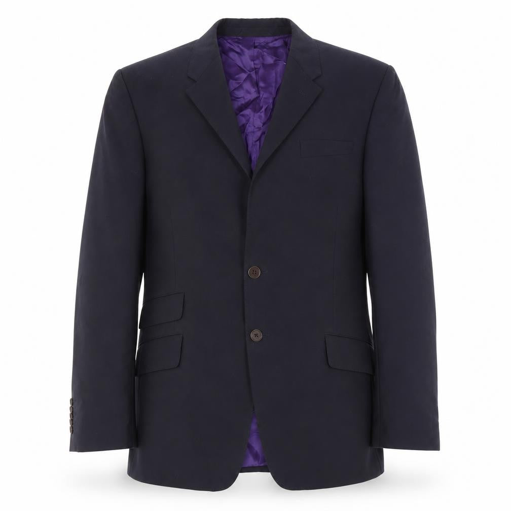 Front view of Men's Blue Wool Single-Breasted Blazer -, size 40