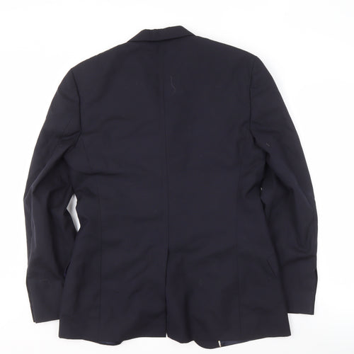 Men's Blue Wool Single-Breasted Blazer - Size 40