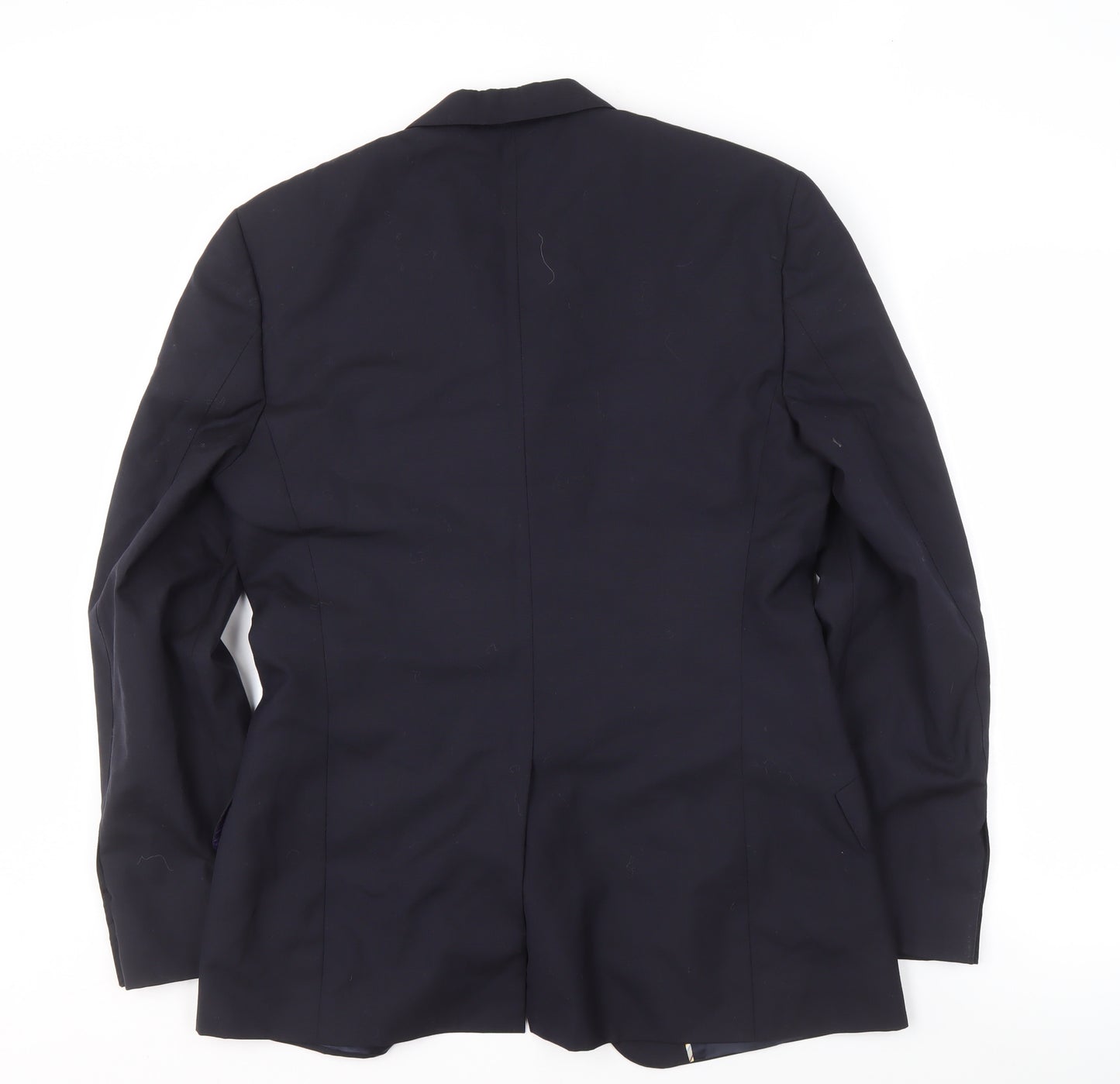 Men's Blue Wool Single-Breasted Blazer - Size 40