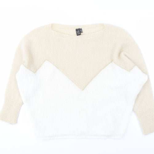 Izabel London Women's Beige Knit Pullover Jumper M