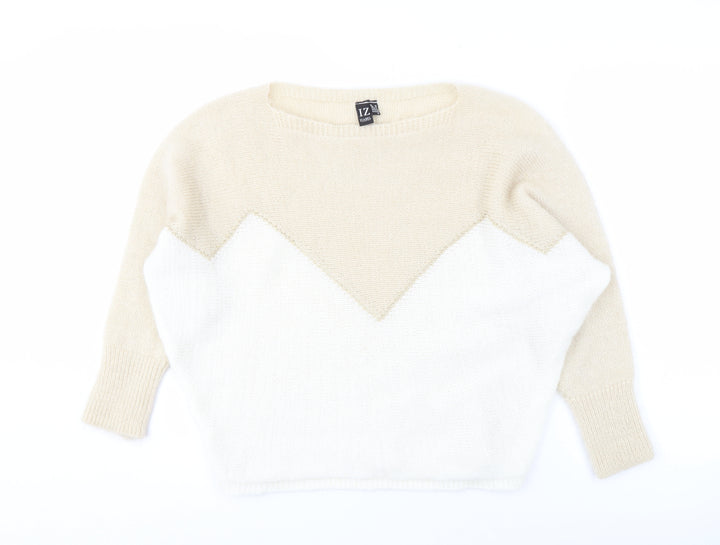 Izabel London Women's Beige Knit Pullover Jumper M