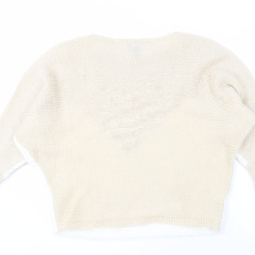 Izabel London Women's Beige Knit Pullover Jumper M
