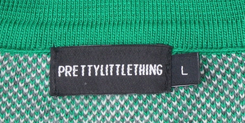 PrettyLittleThing Women's Green Argyle Jumper, Size L