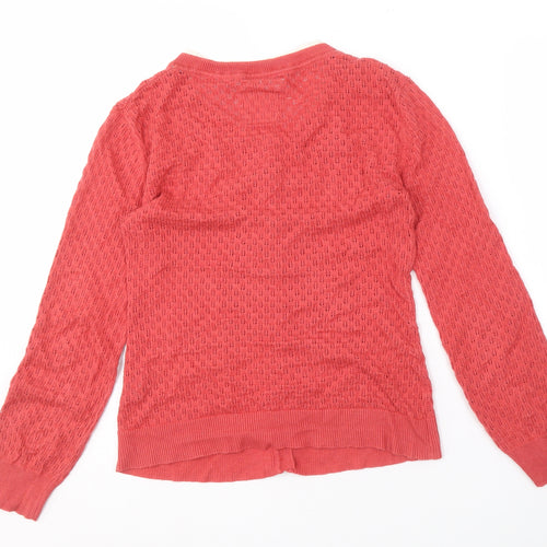 Ness Women's Red Cardigan, Size S, Open-Knit Style