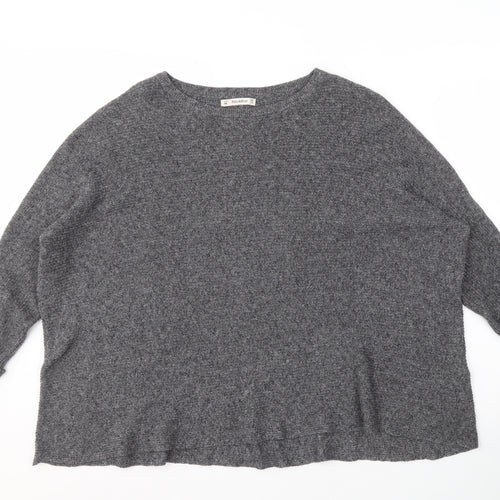 Pull & Bear Women's Grey Knit Pullover Jumper M