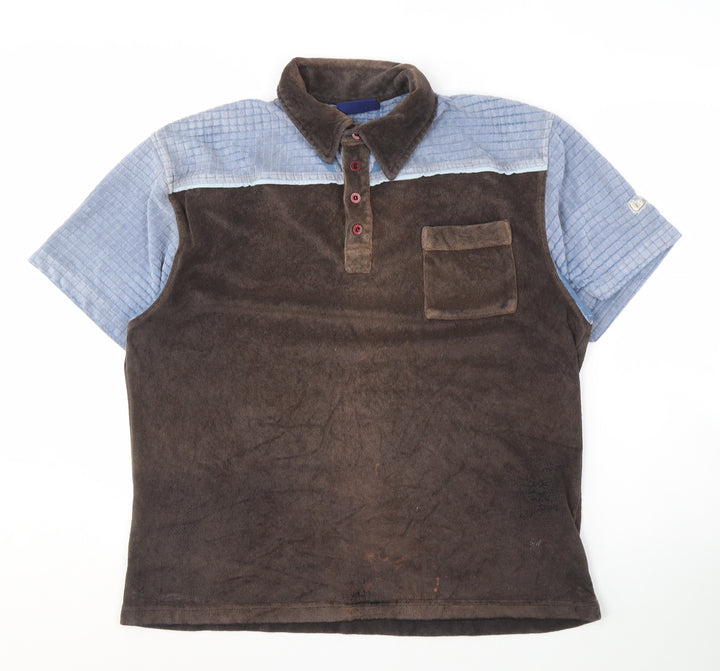 Lee Cooper Men's Brown Blue Polo Shirt Size L