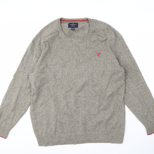 American Eagle Men's Grey XL Pullover Jumper