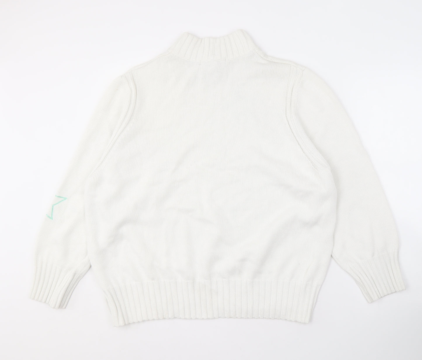 Next Women's White High Neck Star Pullover Jumper XL