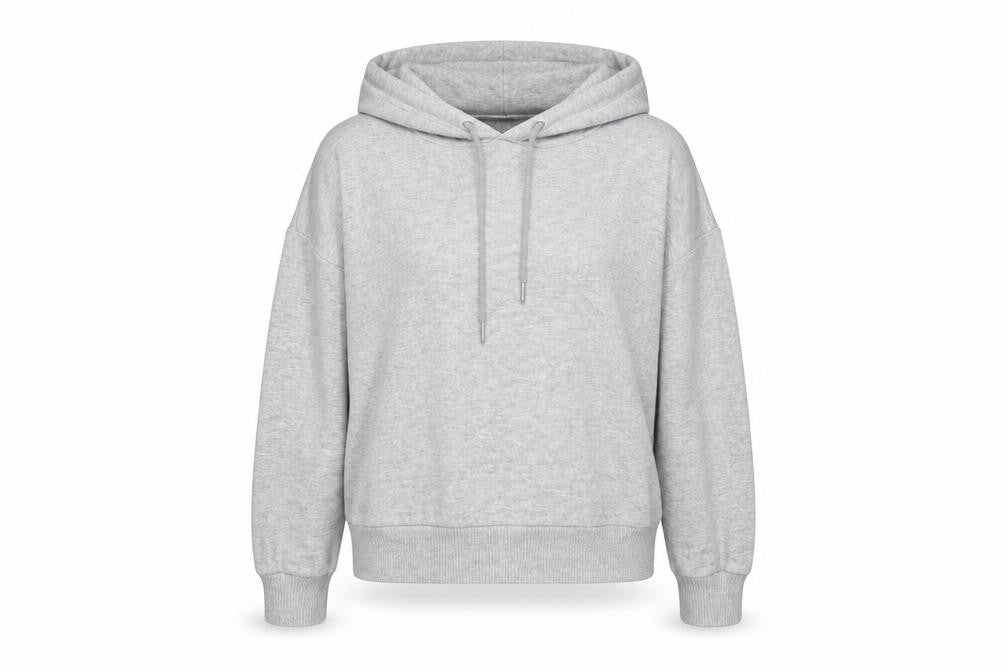 Front view of Boux Avenue Women Grey Hoodie, size M, Pullover Style