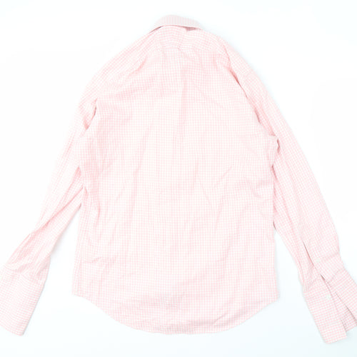 T.M.Lewin Men's Pink Slim Fit Check Shirt, 15.5