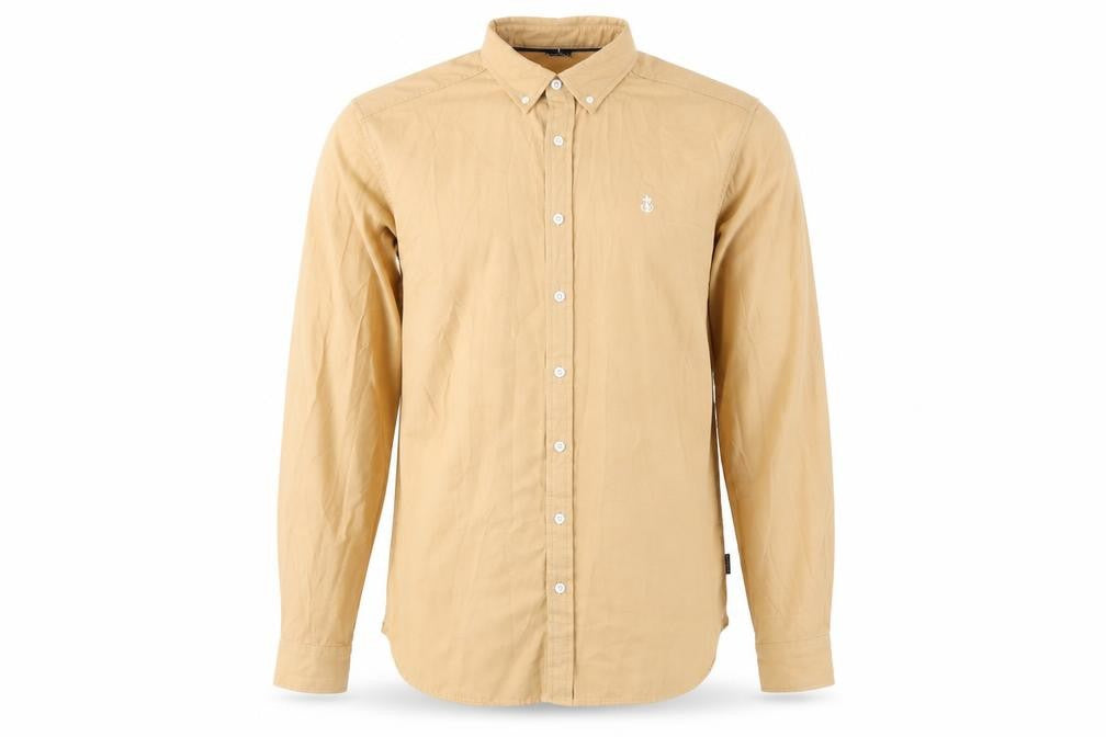Front view of Blakely Men's Beige Long Sleeve Button-Up Shirt L