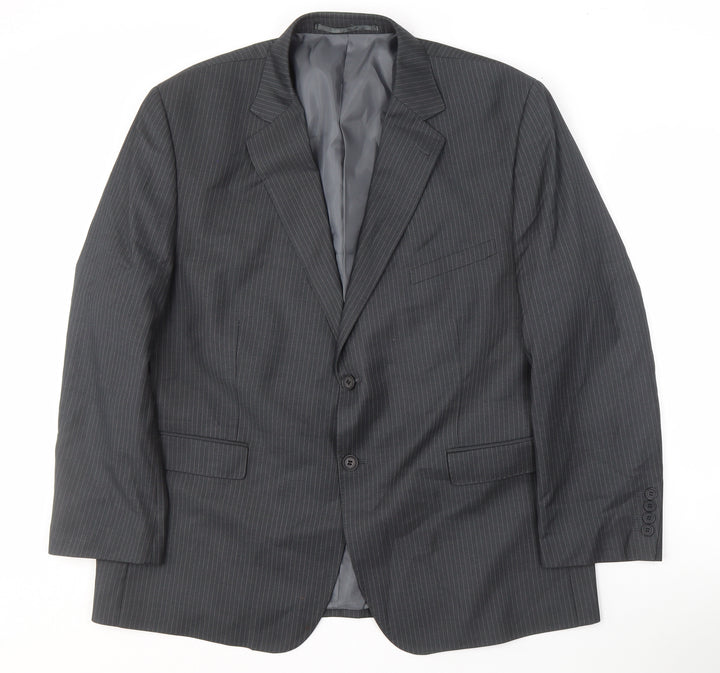 The Major Oak Men's Grey Striped Blazer - 46S