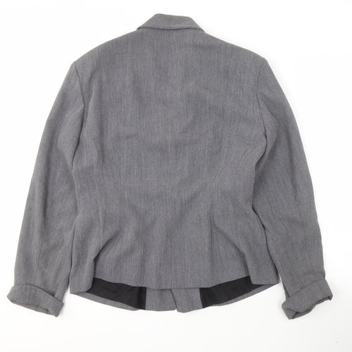 Wallis Women’s Grey Blazer, Size 14, Elegant Four-Button