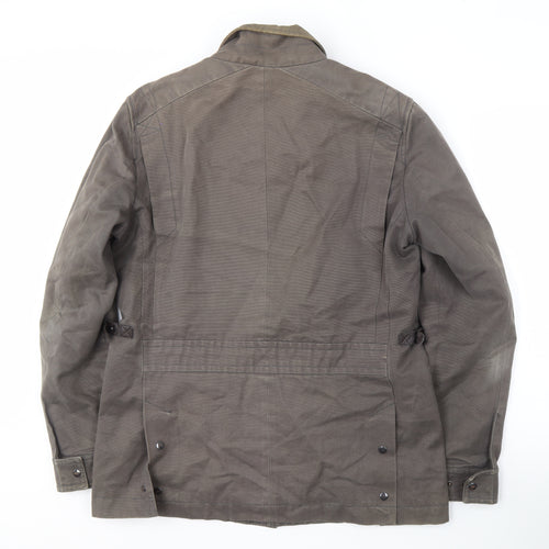 Reiss Men's Grey Cotton Jacket M Casual Mid-Length