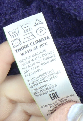 Marks and Spencer Women's Purple Pullover Jumper S