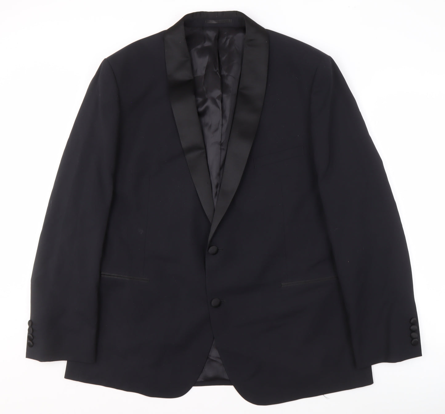 Moss 1851 Men's Black Regular Fit Suit Jacket 48