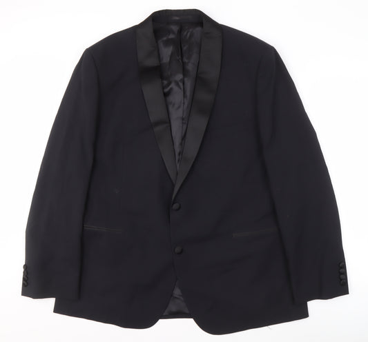 Moss 1851 Men's Black Regular Fit Suit Jacket 48