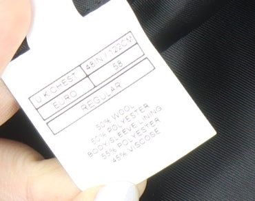 Moss 1851 Men's Black Regular Fit Suit Jacket 48