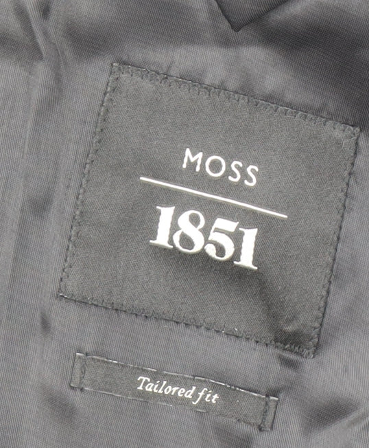Moss 1851 Men's Black Regular Fit Suit Jacket 48