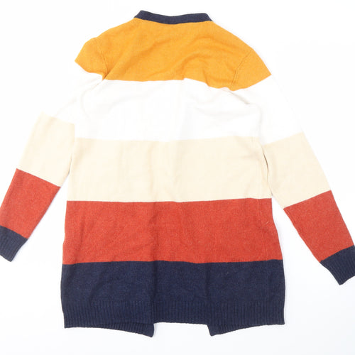 VILA Women's Multicoloured Open Front Cardigan L Striped