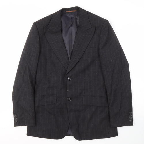 Topman Grey Men's Blazer 38 Regular Fit Striped Formal