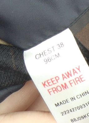 Topman Grey Men's Blazer 38 Regular Fit Striped Formal