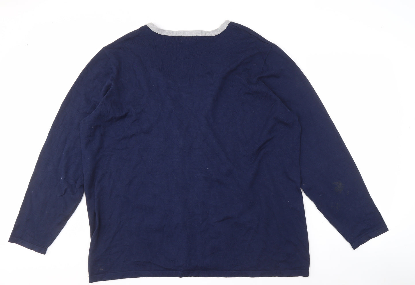 Arista Women's Blue Plus Size Cardigan with Pockets