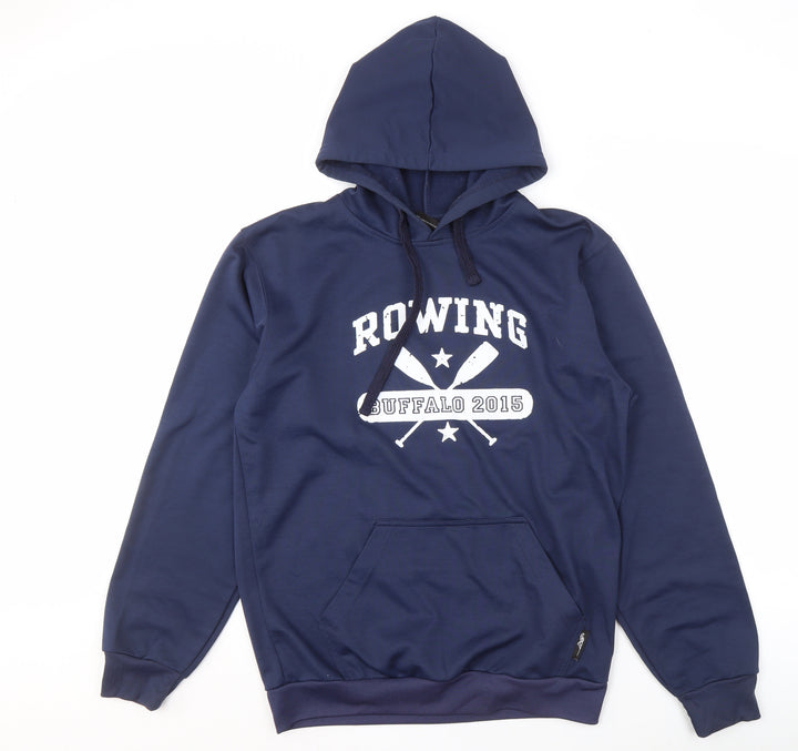 BRT Men's Blue Pullover Hoodie M - Sports Graphic