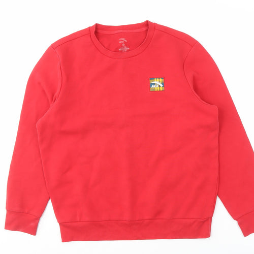 ANTA Men's Red Pullover Sweatshirt L Logo Accent
