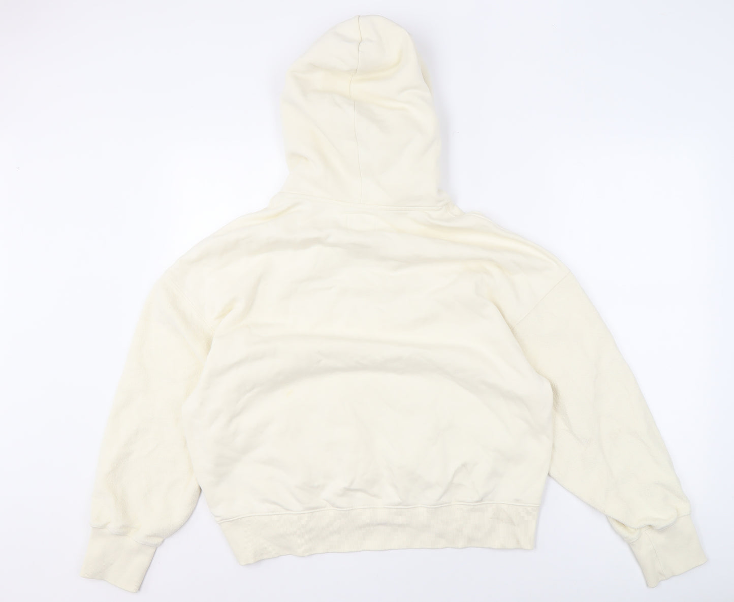izzue Men's Ivory Medium Pullover Hoodie, Logo Accent