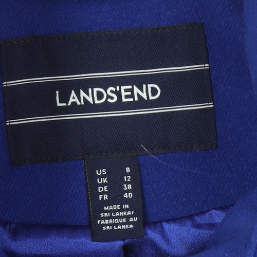 Lands' End Women's Blue Mid-Length Coat Size 12