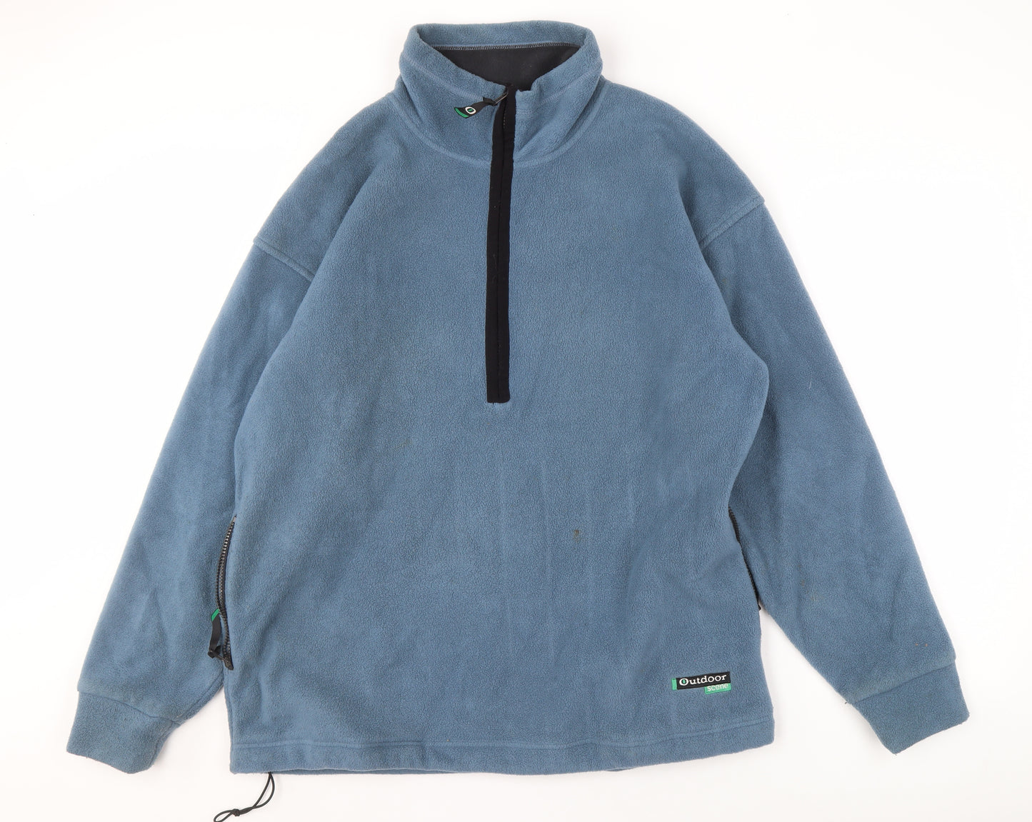 Outdoor Scene Men's Blue Fleece Jacket L 1/4 Zip