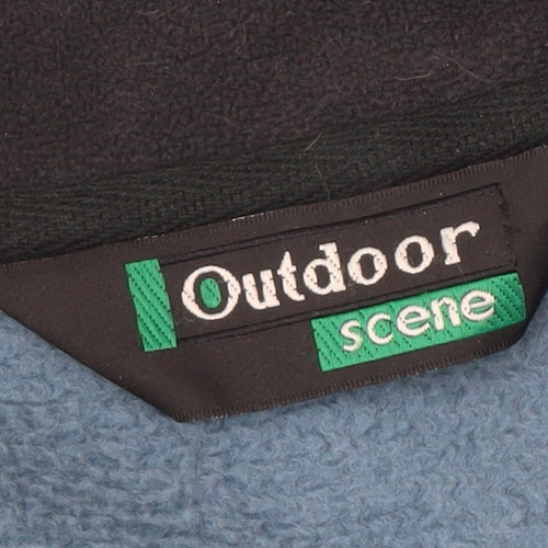 Outdoor Scene Men's Blue Fleece Jacket L 1/4 Zip