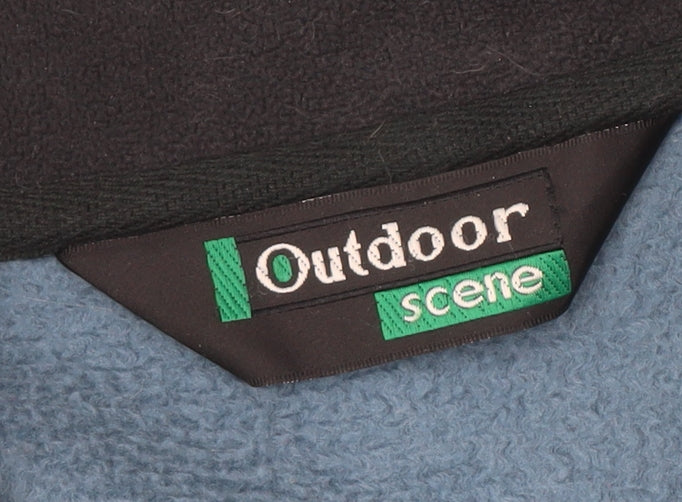 Outdoor Scene Men's Blue Fleece Jacket L 1/4 Zip