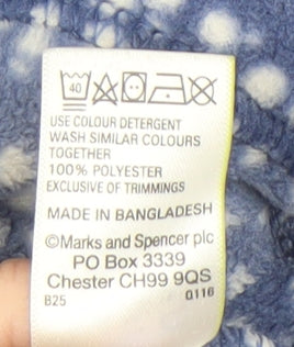 Marks and Spencer Women's Blue Fleece Jacket, Size 16
