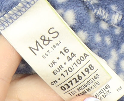 Marks and Spencer Women's Blue Fleece Jacket, Size 16