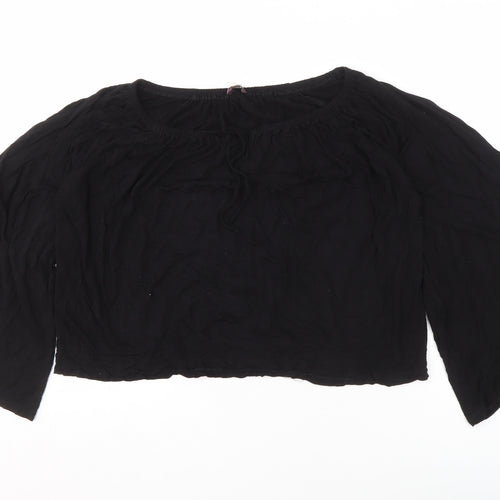 Phase Eight Women's Black Bell Sleeve Blouse Size 8