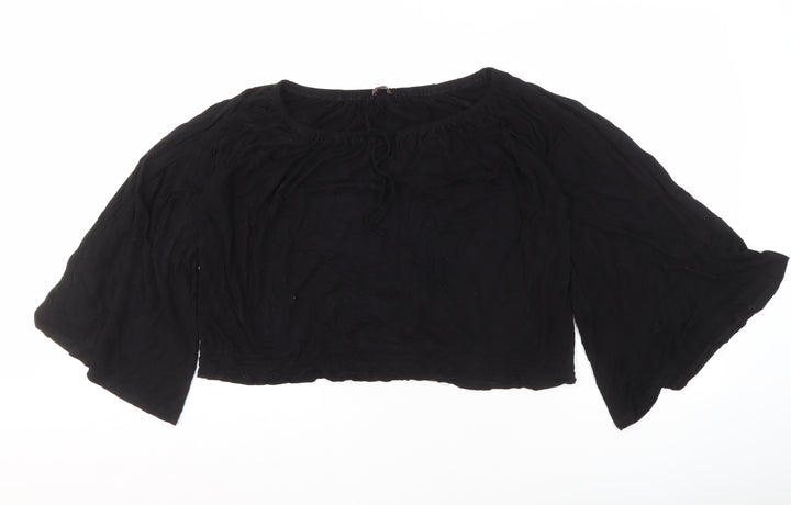 Phase Eight Women's Black Bell Sleeve Blouse Size 8
