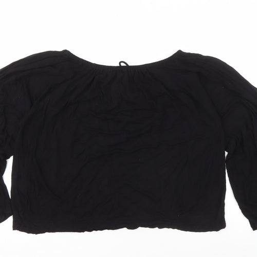 Phase Eight Women's Black Bell Sleeve Blouse Size 8