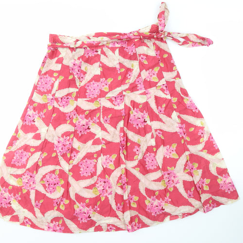 Jigsaw Womens Pink Floral Cotton Skirt Size 14