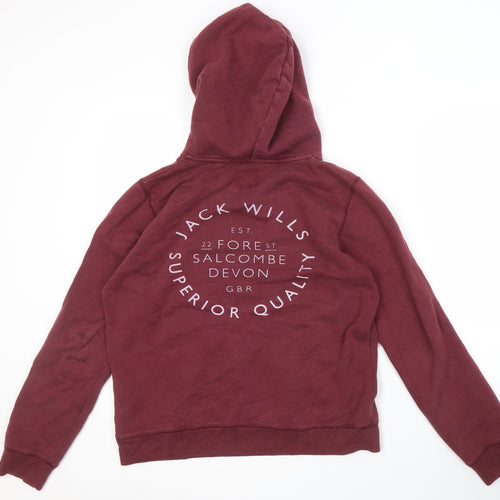 Jack Wills Women's Red Pullover Hoodie Size 12