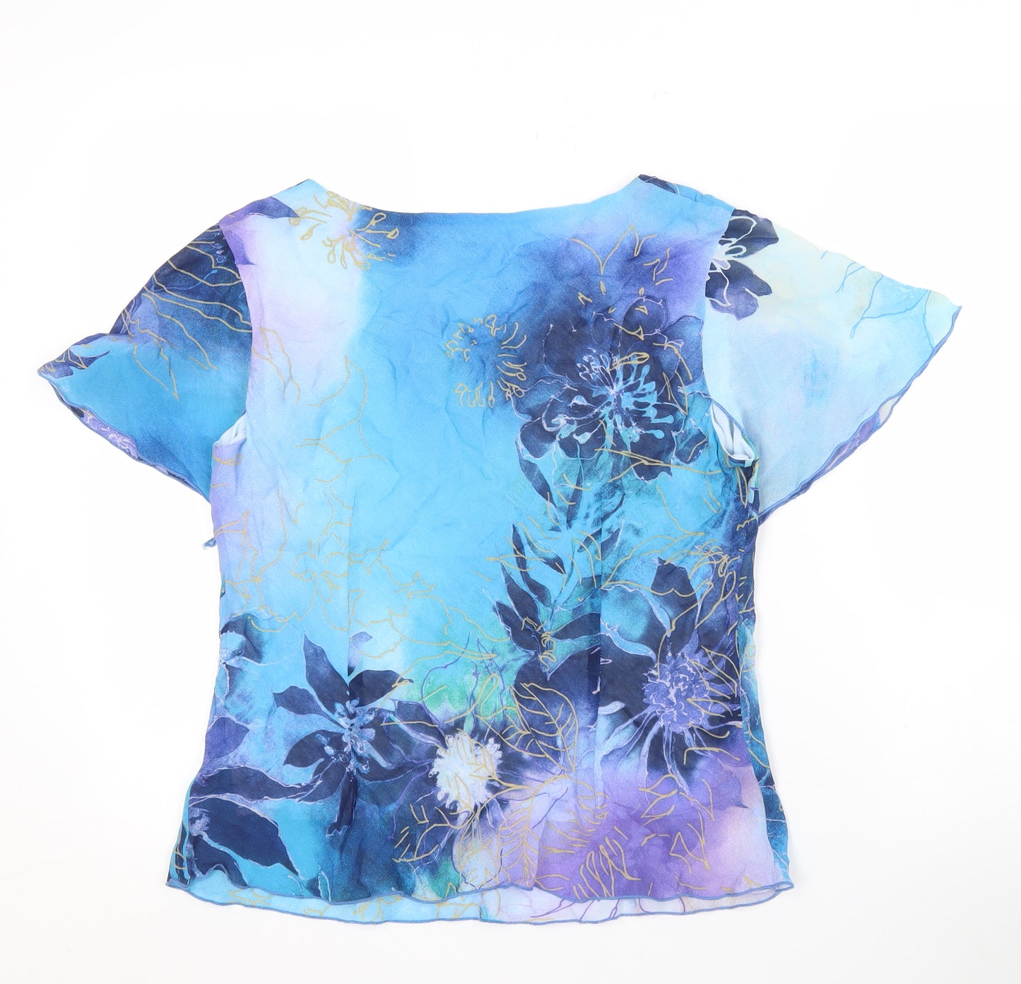 Roman Originals Women's Blue Floral Blouse Size 14