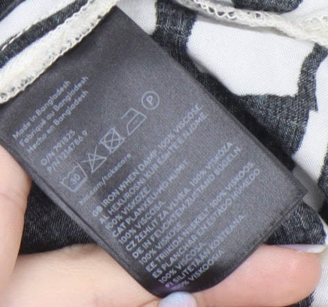 H&M Women's Black & White Geometric Dress XS