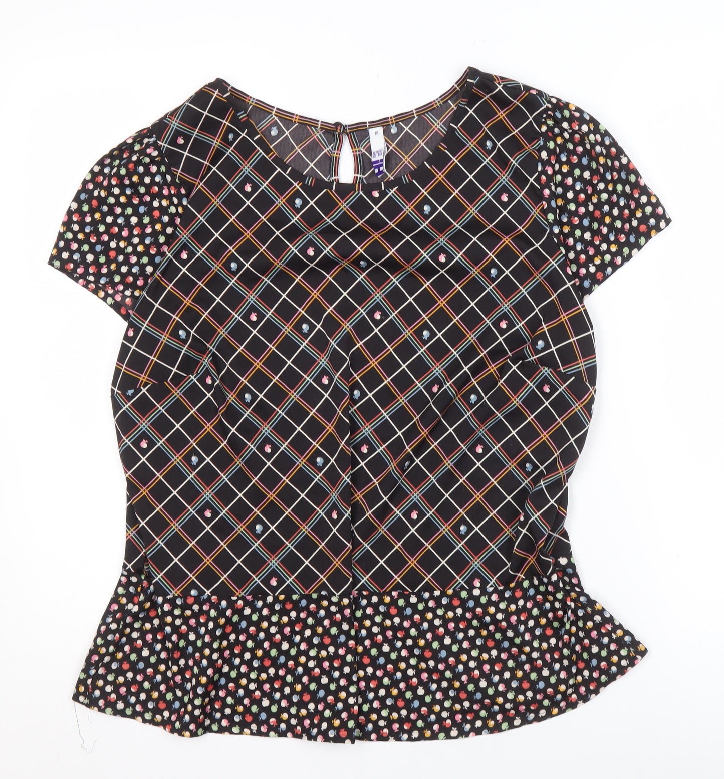 By Henry Holland Women's Black Geometric Blouse, Size 18