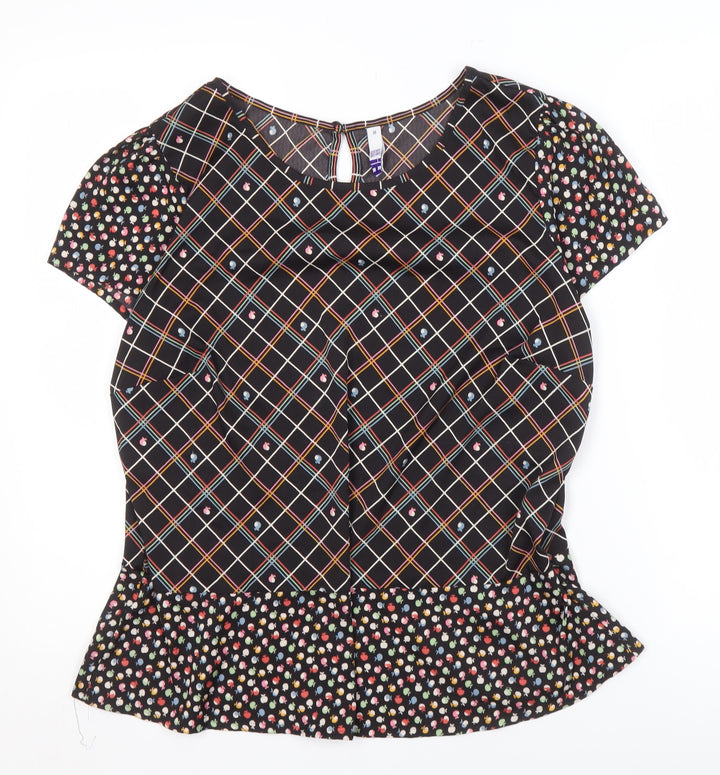 By Henry Holland Women's Black Geometric Blouse, Size 18