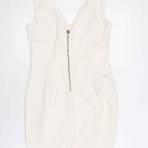 Zara Basic Ivory Sheath Dress Women Size 12