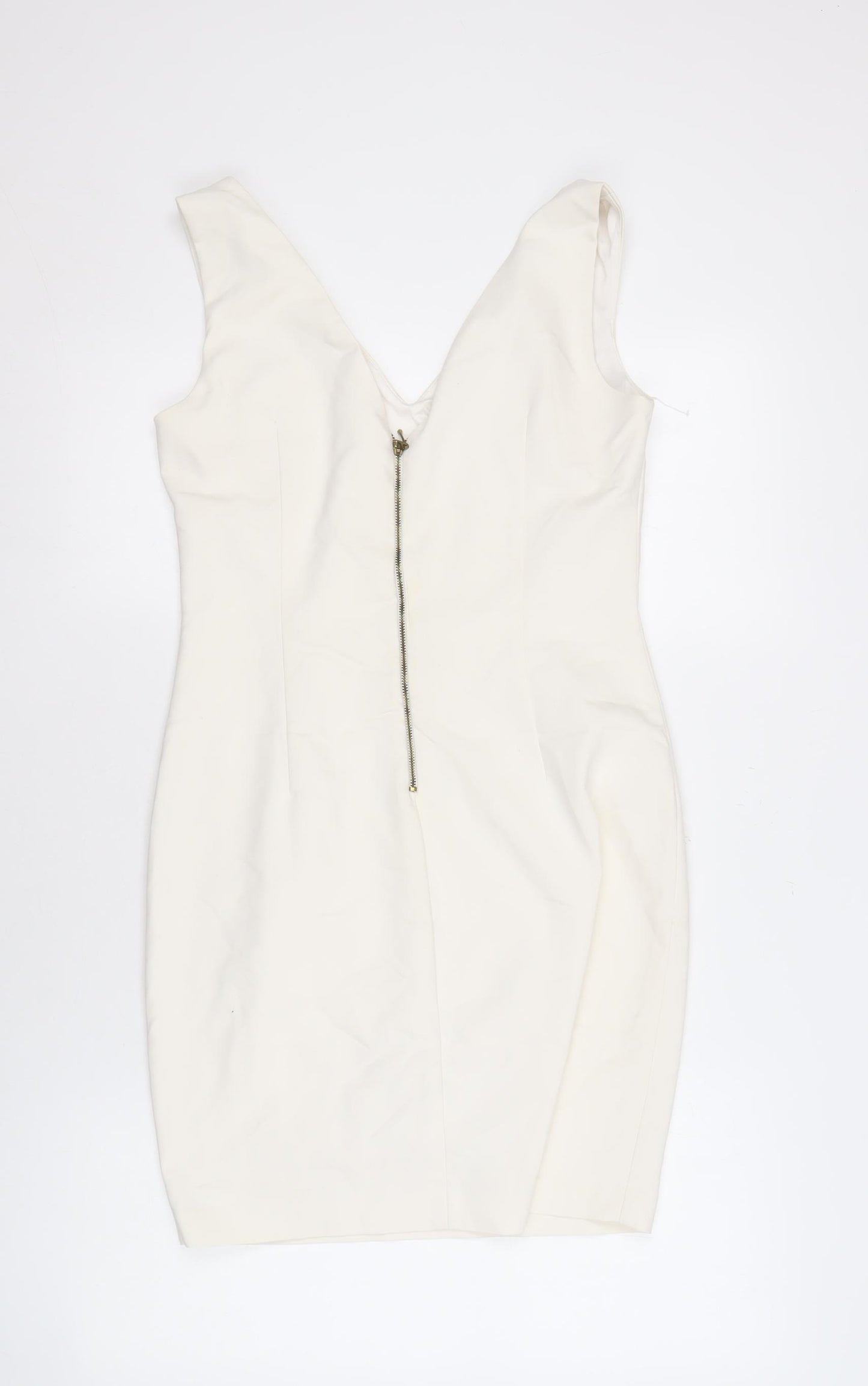 Zara Basic Ivory Sheath Dress Women Size 12